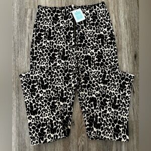 HAYDEN LOS ANGELES Black and Tan Animal Print Pants. Size Medium.